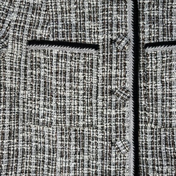 NWOT Amanda & Chelsea Black and White Tweed Jacket Size Small - Picture 5 of 6